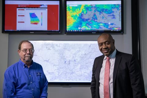 GTRI's John Trostel and UGA's Marshall Shepherd GTRI's John Trostel and UGA's Marshall Shepherd