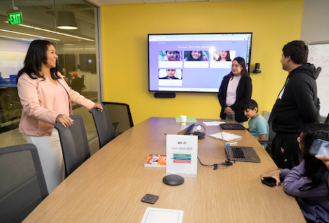 Tarun Chawdury (right), his wife Mousumi (center), and their children meet with San Fransico Mayor London Nicole Breed (left). Tarun Chawdury (right), his wife Mousumi (center), and their children meet with San Fransico Mayor London Nicole Breed (left).