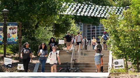 Students walking on Georgia Tech's campus