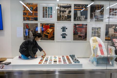 Hyojin Kwon installing Plastic Reimagined: Material Agency and Circular Design