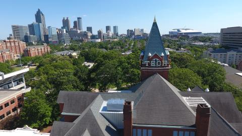 Georgia Tech in Atlanta Skyline